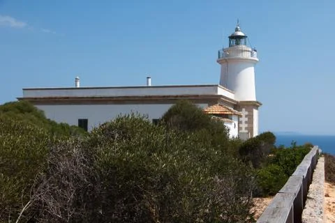 Lighthouse Far de Cap Blanc on Mallorca Stock Photos