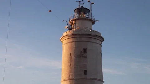 Lighthouse filmed in Tarifa island, the straight of Gibraltar Stock Footage