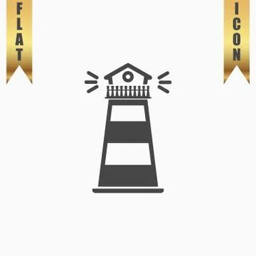 Lighthouse flat icon Stock Illustration