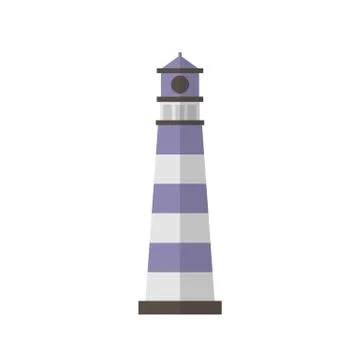Lighthouse flat icon, vector color cute illustration Stock Illustration