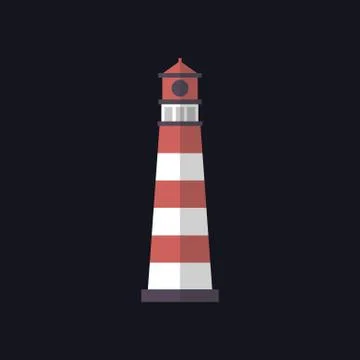 Lighthouse flat icon, vector illustration Stock Illustration