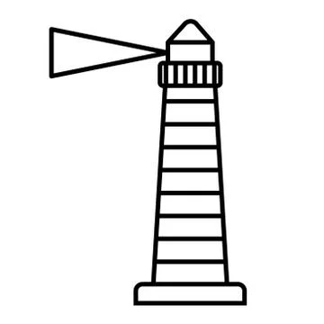 Lighthouse flat illustration on white Stock Illustration