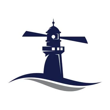 Lighthouse in flat style vector Stock Illustration