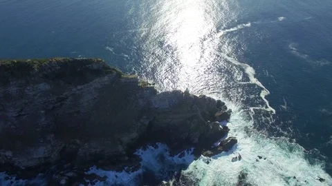 Lighthouse Fly over at Cape Point in South Africa Stock Footage 79737071