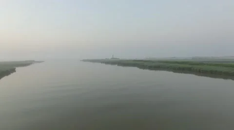 Lighthouse in the fog Stock Footage 64593887