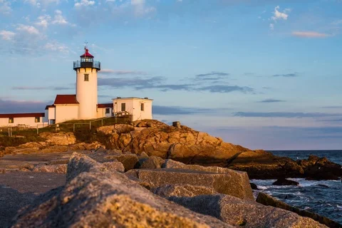 Lighthouse | Gloucester MA | Sunset Timelapse 4K Video stock 92331328