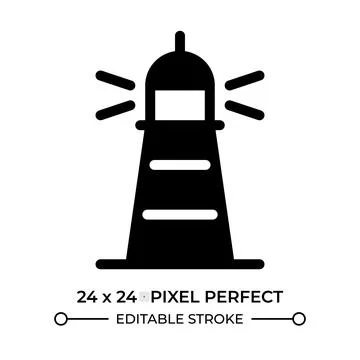 Lighthouse glyph ui icon Stockillustratie