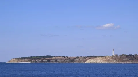 Lighthouse on the Greek coast Stock Footage 108507308