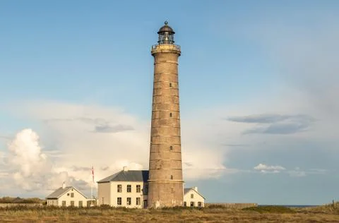 Lighthouse in Grenen, Denmark Stock Photos