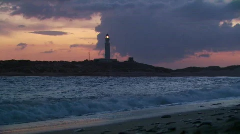 Lighthouse on headland Video stock 89539