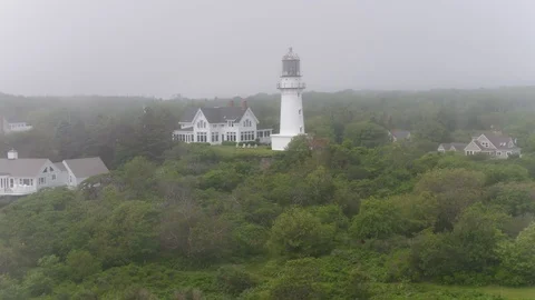Lighthouse in heavy fog Stock Footage 115504830