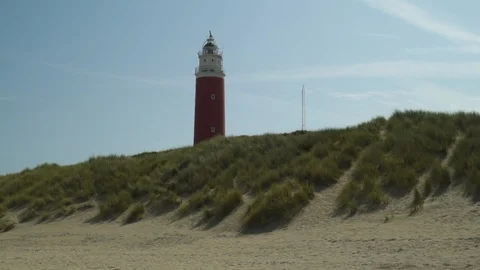Lighthouse on a high bank 스톡 동영상 120177566