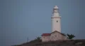 Lighthouse on hill of Cyprus island HD Footage