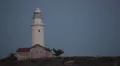Lighthouse on hill of Cyprus island next to Paphos, Mediterranean. Copyspace HD Footage