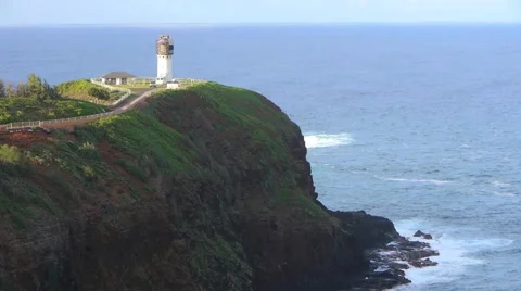 Lighthouse on a Hill Stock Footage 1053146