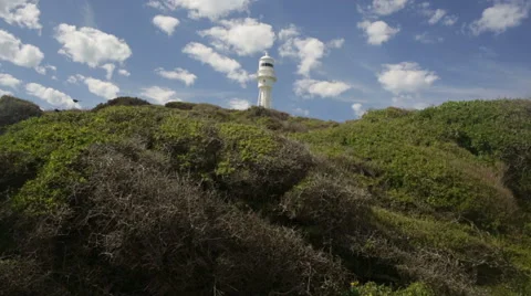 Lighthouse on a hill Stock Footage 52457494