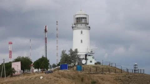 Lighthouse on the Hill Stock Footage 66785572