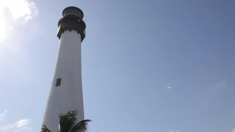 Lighthouse on Hill with Palm Trees Video stock 83968636