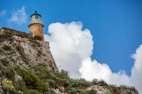 Lighthouse on the hill Stock Photos