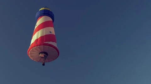 Lighthouse Hot Air Balloon Stock Footage 200464291