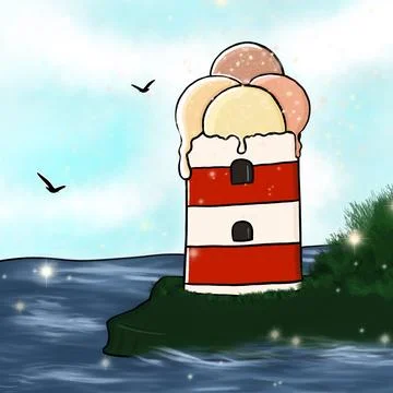Lighthouse ice cream Illustrazione stock