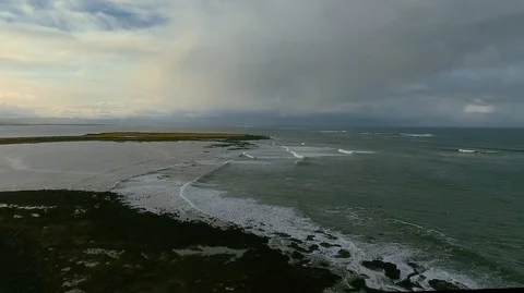 Lighthouse in Iceland. Drone video. Stock Footage 119996863