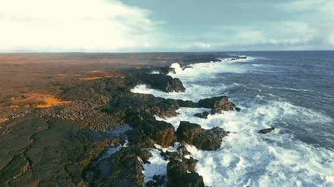 Lighthouse in Iceland. Drone video. Stock Footage 120001334