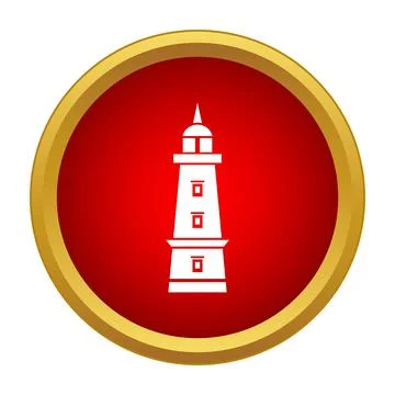 Lighthouse icon creating guidance and safety concept Stock Illustration