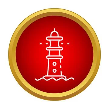 Lighthouse icon design guiding navigation and safety at sea Stock Illustration
