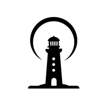 Lighthouse icon design silhouette template illustration Stock Illustration