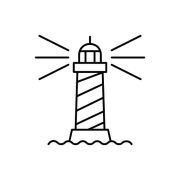 Lighthouse icon element of building icon for mobile concept and web apps. Thi Illustrazione stock