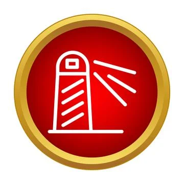 Lighthouse icon emitting light showing navigation safety Stock Illustration
