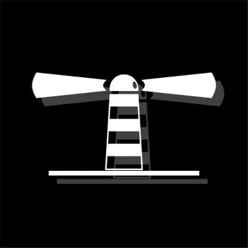Lighthouse icon flat Stock Illustration