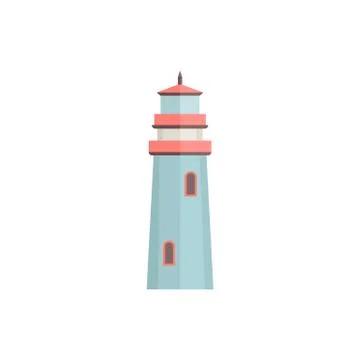 Lighthouse icon in flat style isolated on white background. Vector illustration Stock Illustration