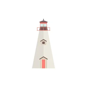 Lighthouse icon in flat style isolated on white background. Vector illustration Stock Illustration