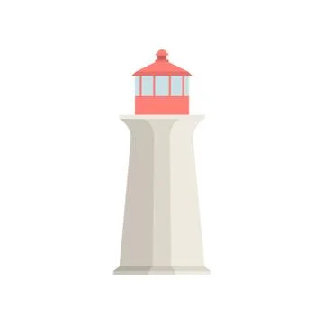 Lighthouse icon in flat style isolated on white background. Vector illustration Illustrazione stock
