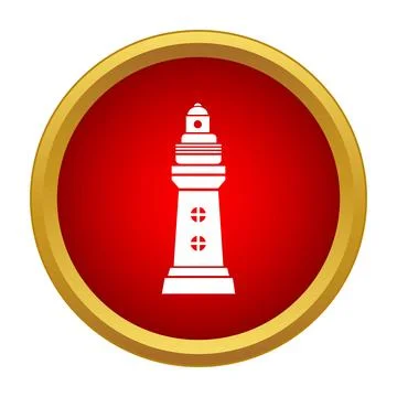 Lighthouse icon illustrating maritime navigation and safety beacon Stock Illustration