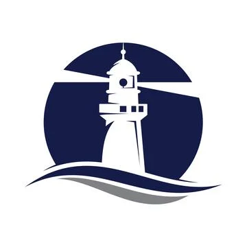Lighthouse on icon isolated on white background Stock Illustration