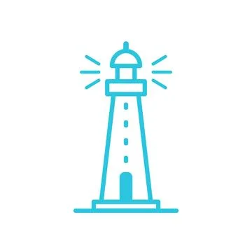 Lighthouse  icon, Isolated on white background. From blue icon set. Stock Illustration