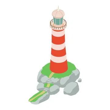 Lighthouse icon, isometric style Stock Illustration