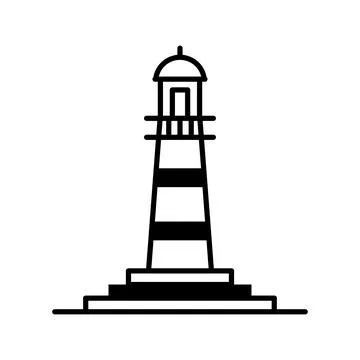 Lighthouse icon logo design template isolated illustration Stock Illustration