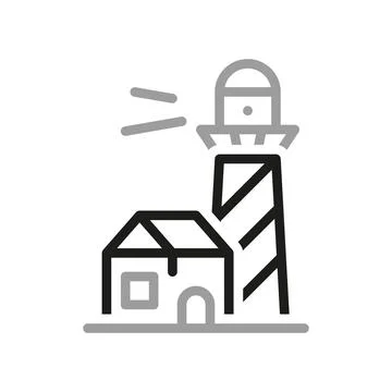 Lighthouse, icon. Marine lighthouses, linear icon. Line with editable strok.. Stock Illustration