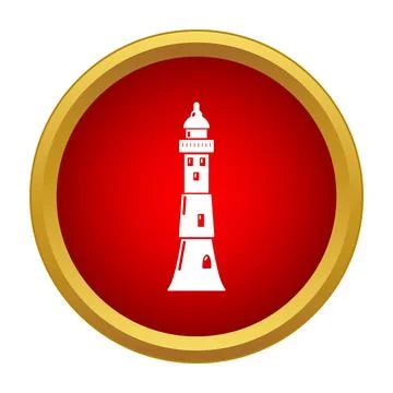 Lighthouse icon navigating marine safety and guidance Stock Illustration