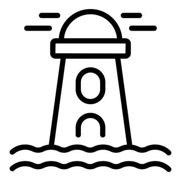 Lighthouse icon outline vector. Safety water Stock Illustration