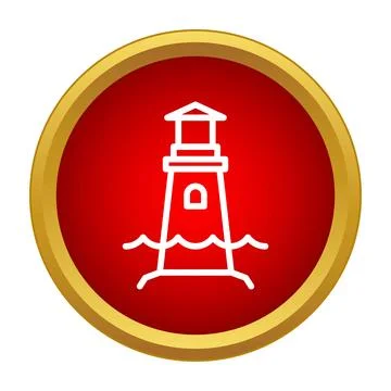 Lighthouse icon outlining safety and guidance for sea navigation イラスト素材