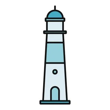Lighthouse icon representing marine navigation and safety at sea Stock Illustration