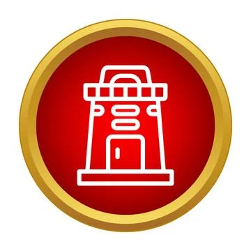 Lighthouse icon representing maritime navigation and coastal safety Ilustración de archivo