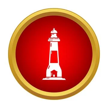 Lighthouse icon representing navigation, safety, and guidance Stock Illustration