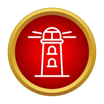 Lighthouse icon representing navigation, safety, and guidance Stock Illustration