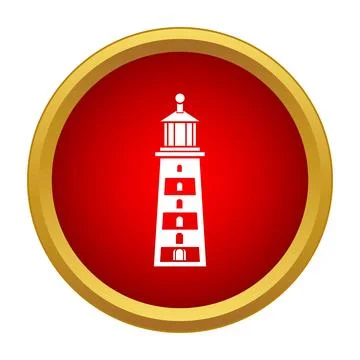 Lighthouse icon representing safety, guidance, and navigation Stock Illustration